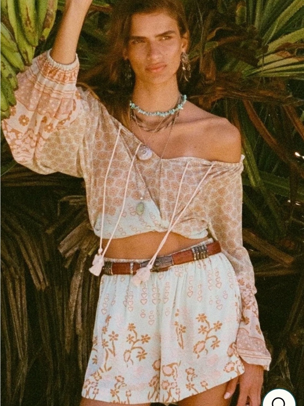 Spell Sweet Nothings Boho Tie-Front Peasant Blouse Top NWT - Picture 7 of 14